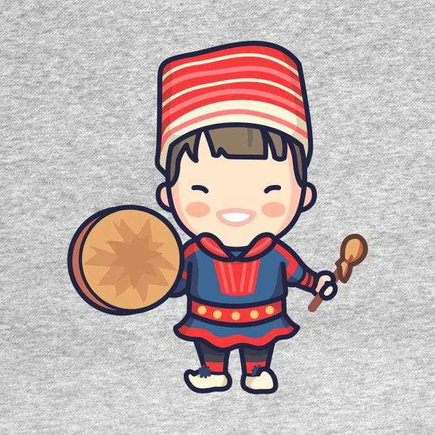 Cute Norwegian Drummer Boy in Traditional Clothing by SLAG_Creative